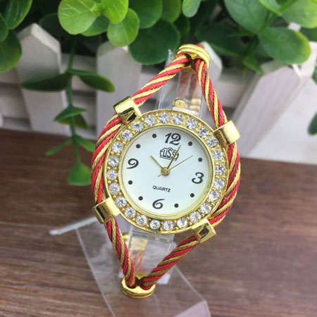Уникальные двухцветные часы с браслетом и манжетой для модных девушек